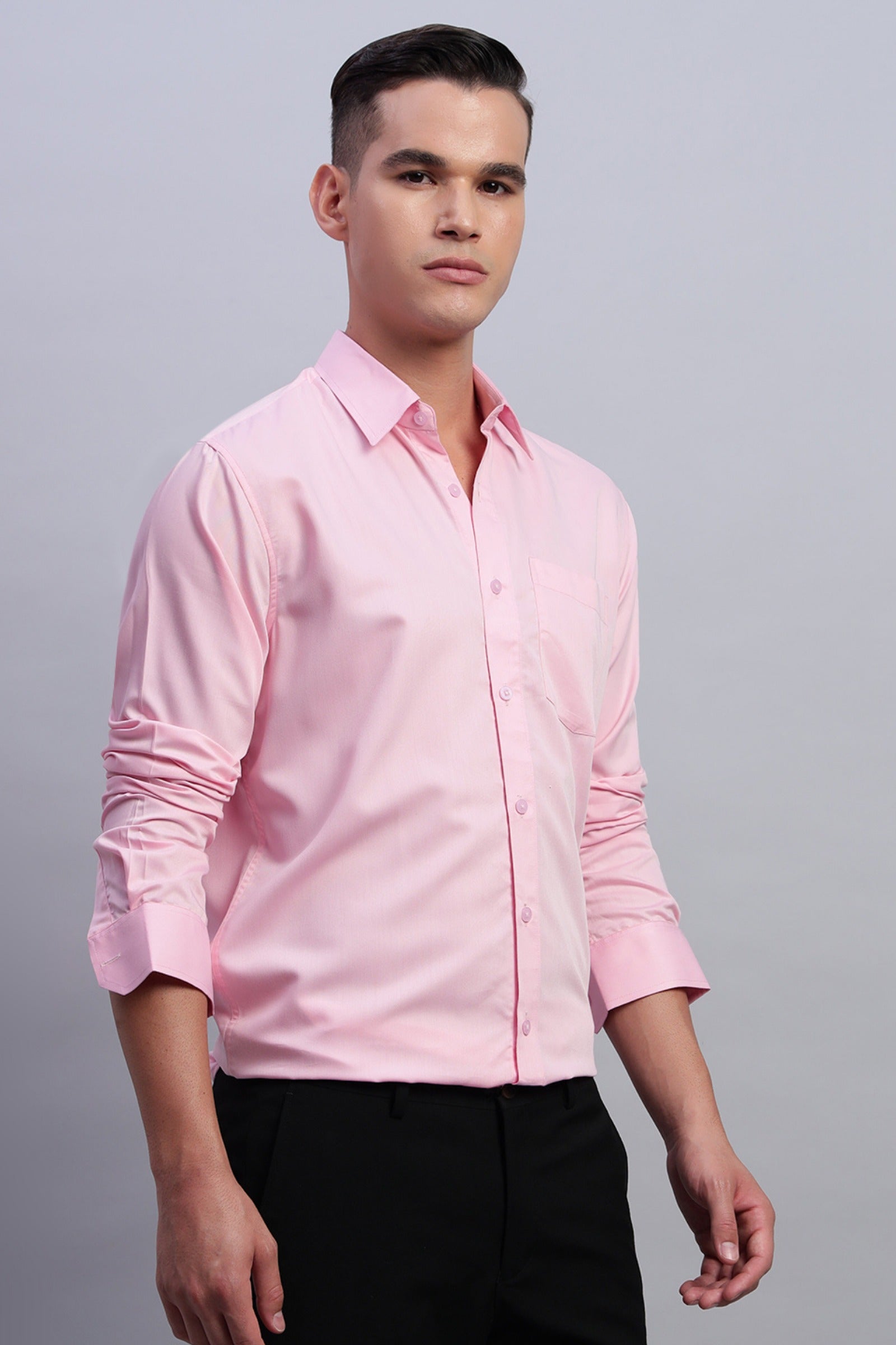 Magenta Pink Cotton Satin Shirt