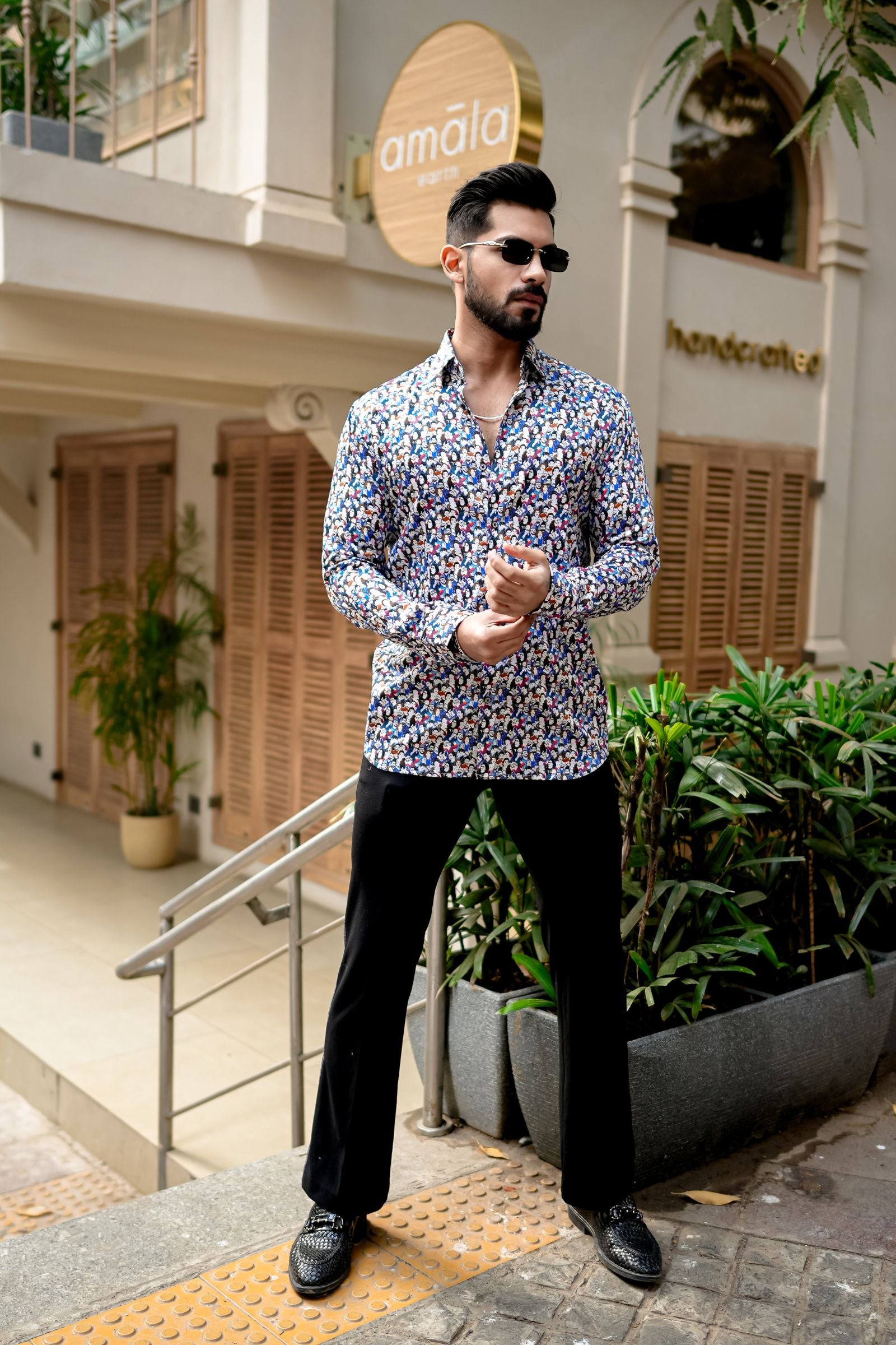 Multi faces Printed Premium Giza Cotton Shirt