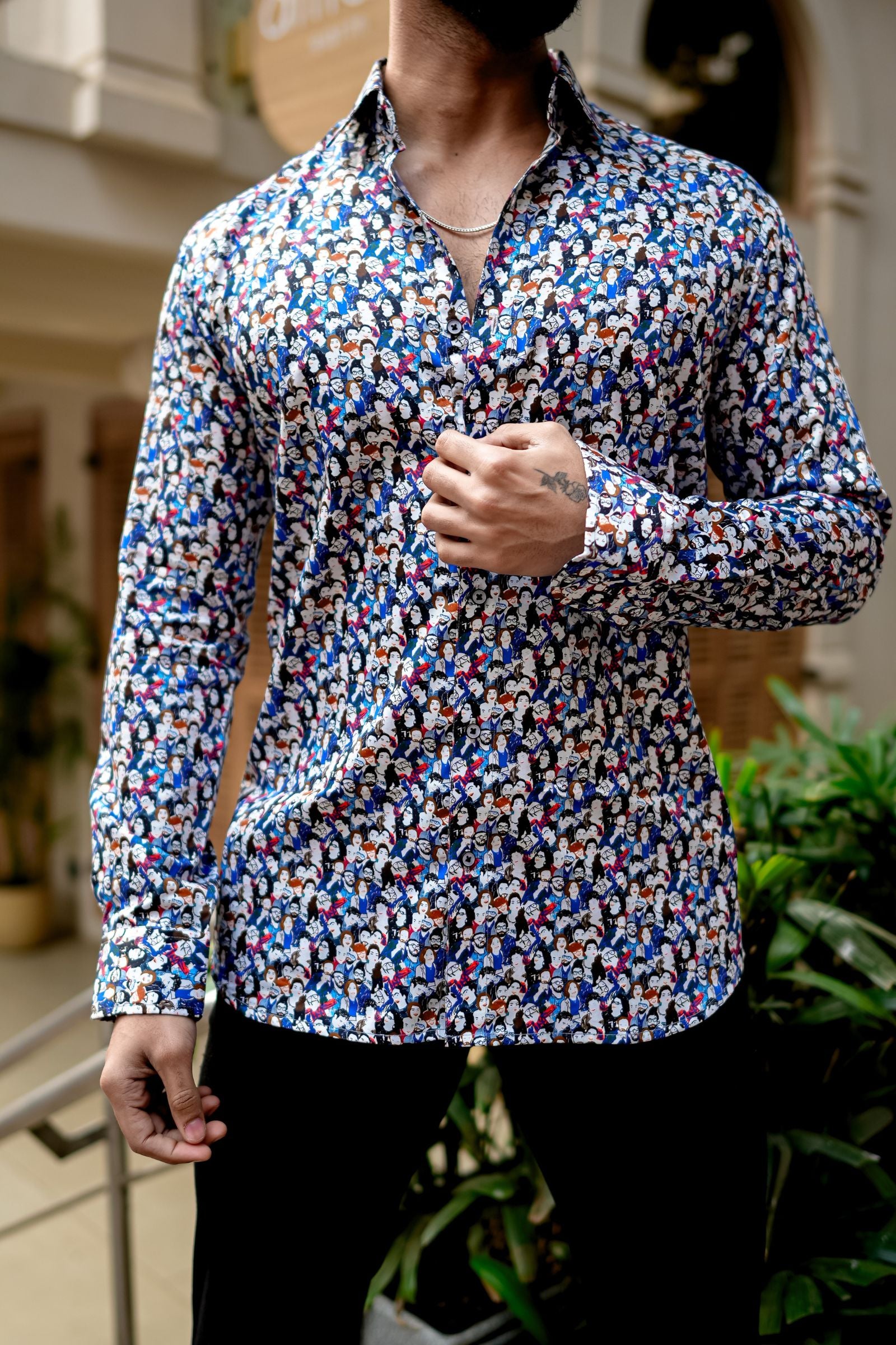 Multi faces Printed Premium Giza Cotton Shirt