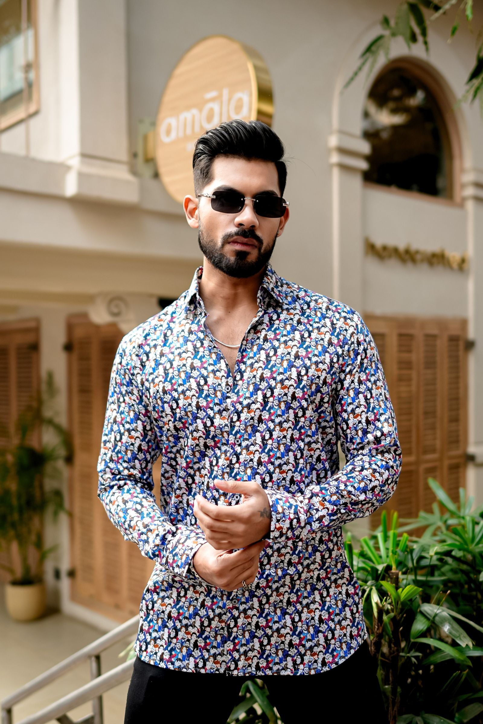 Multi faces Printed Premium Giza Cotton Shirt