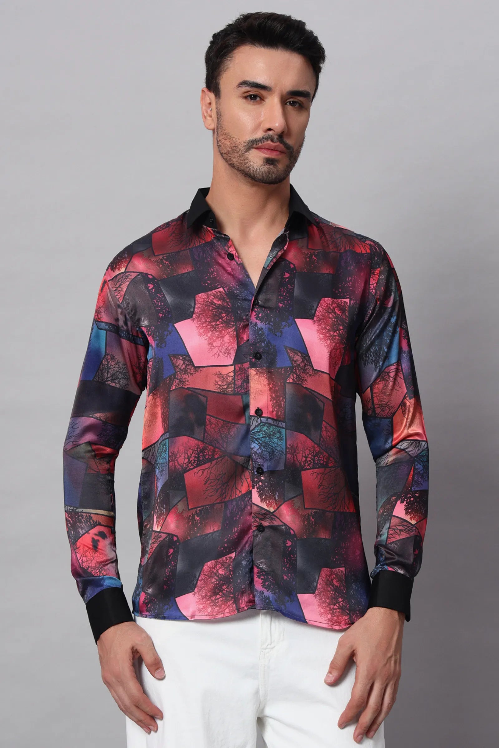 Geometric Leaf Printed Shirt