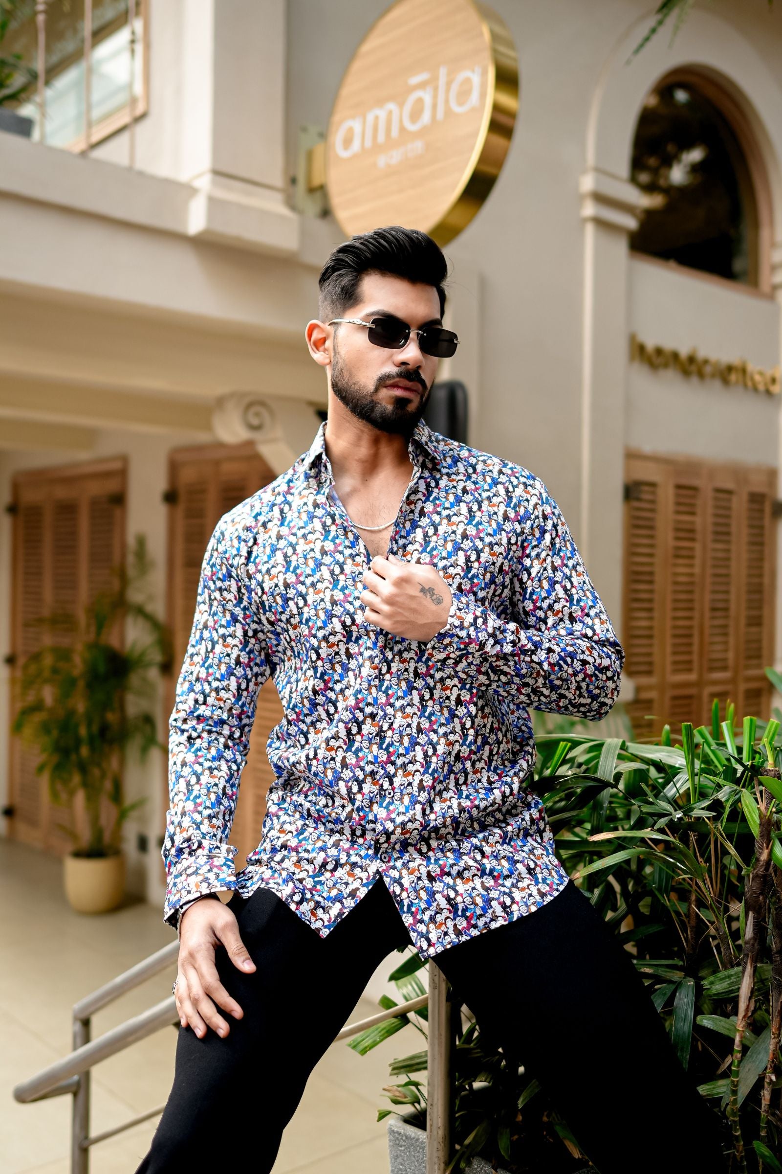 Multi faces Printed Premium Giza Cotton Shirt