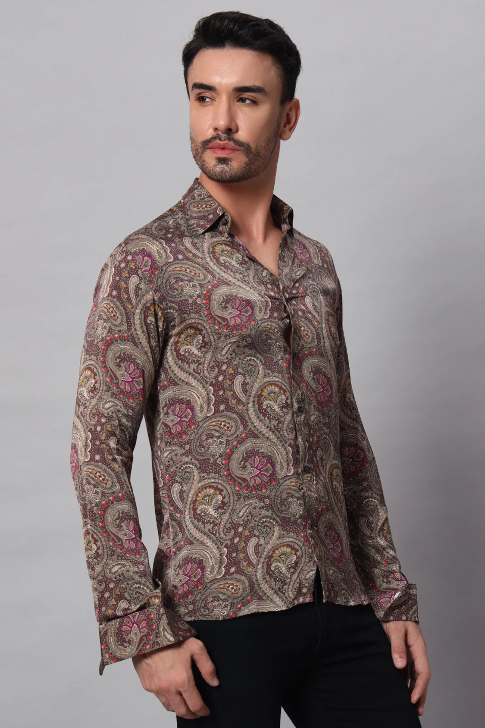 Magenta Paisley Printed Shirt