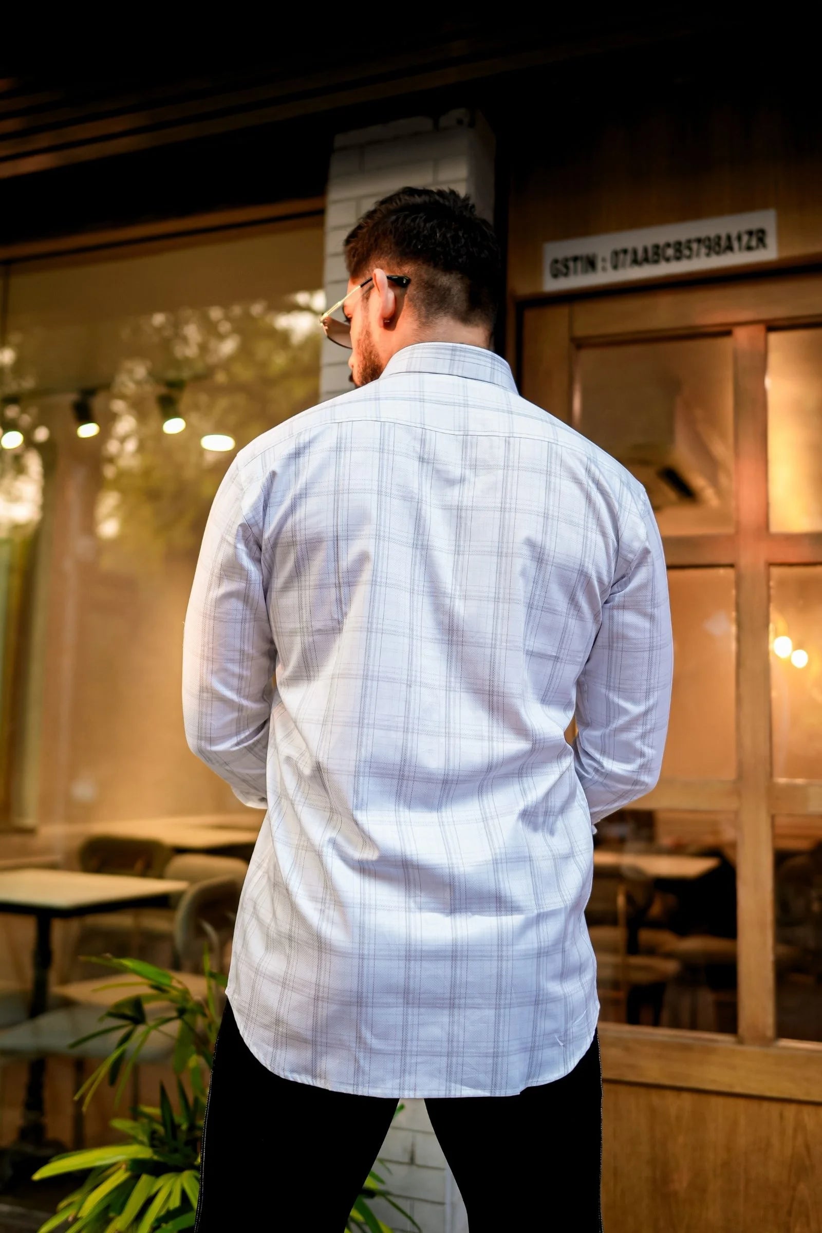 White & Blue Check Premium Cotton Shirt