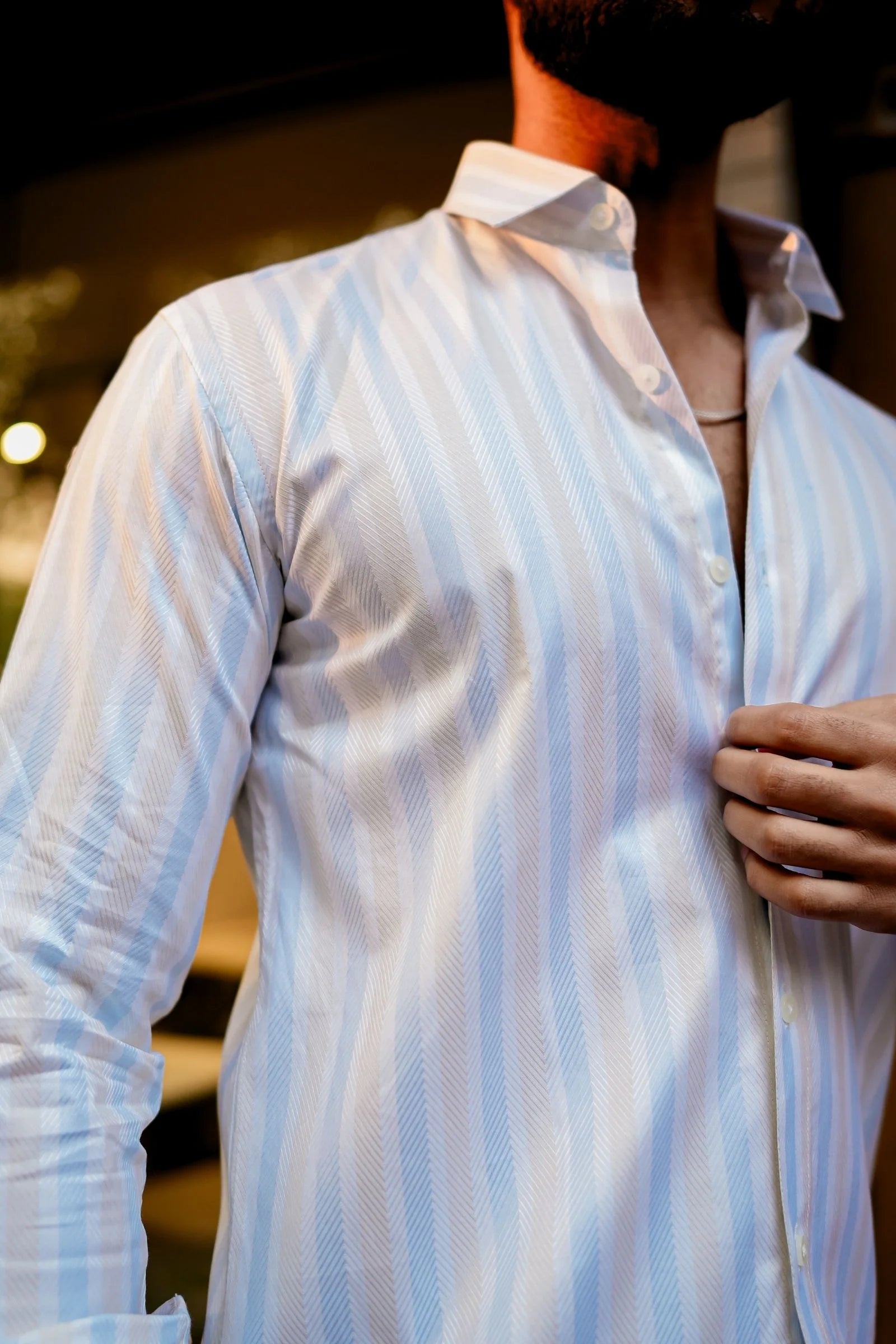 Blue & Pink Strips Premium Cotton Shirt