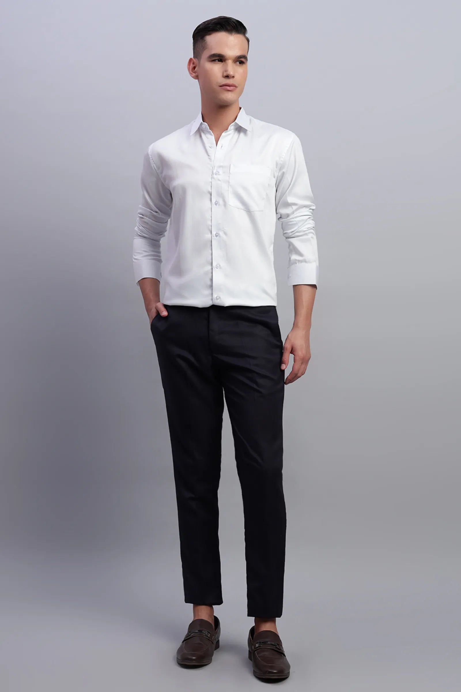 White Cotton Satin Shirt