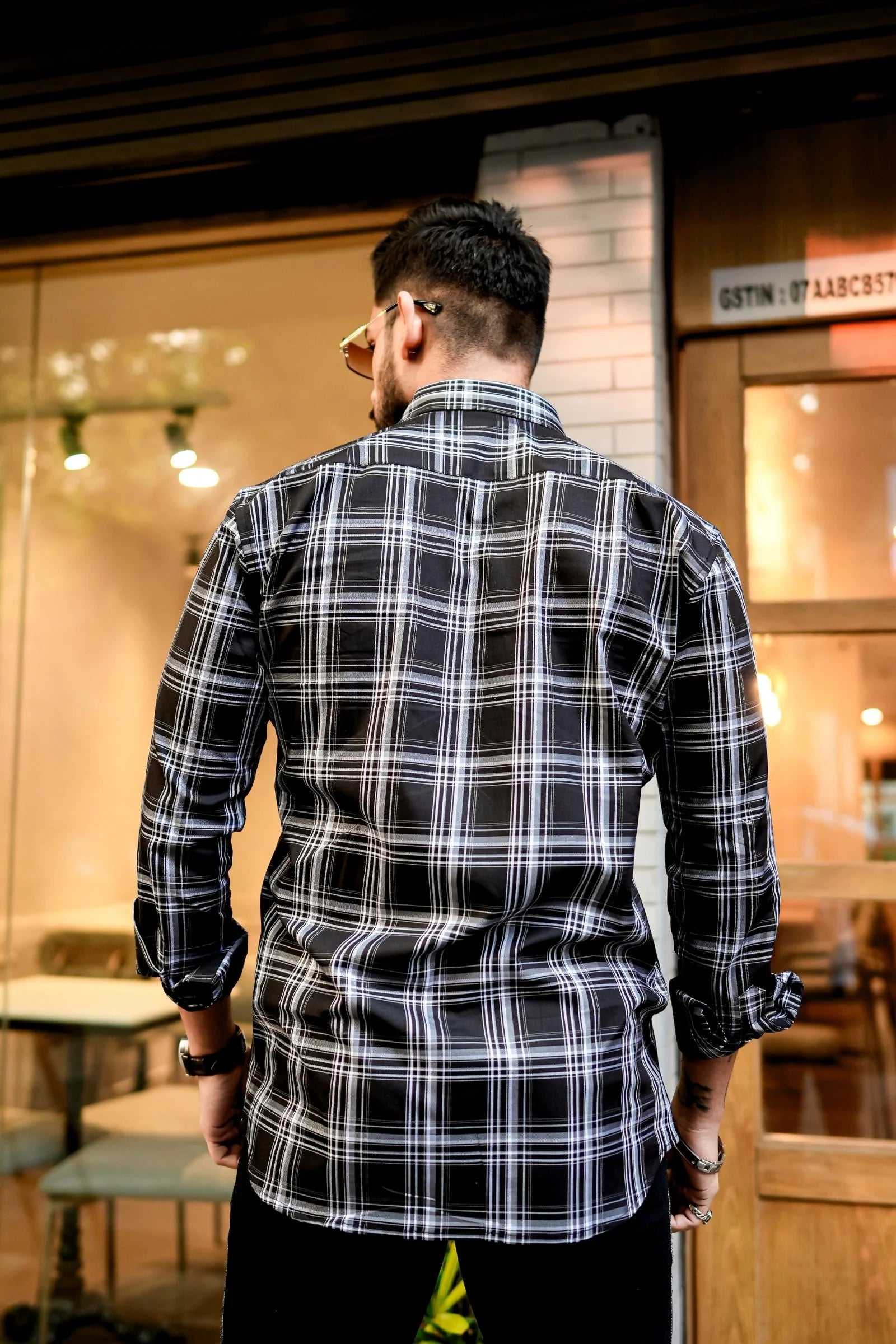 Black & White Check Premium Cotton Shirt